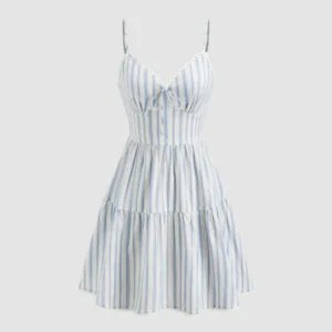 V Neck Sleeveless Elegant Mini Dress
