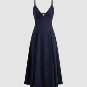 Midnight Long Dress Satin Navy